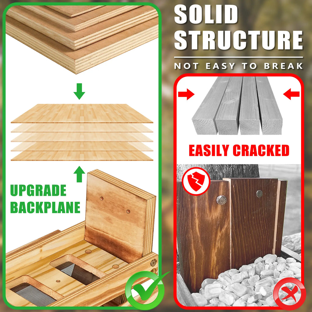 Carbonized Wood Squirrel Picnic Table Feeder