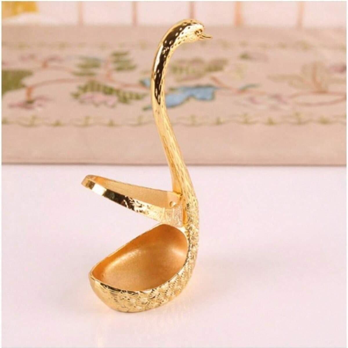 6-Piece Stainless Steel Coffee Spoons & Swan Base Set