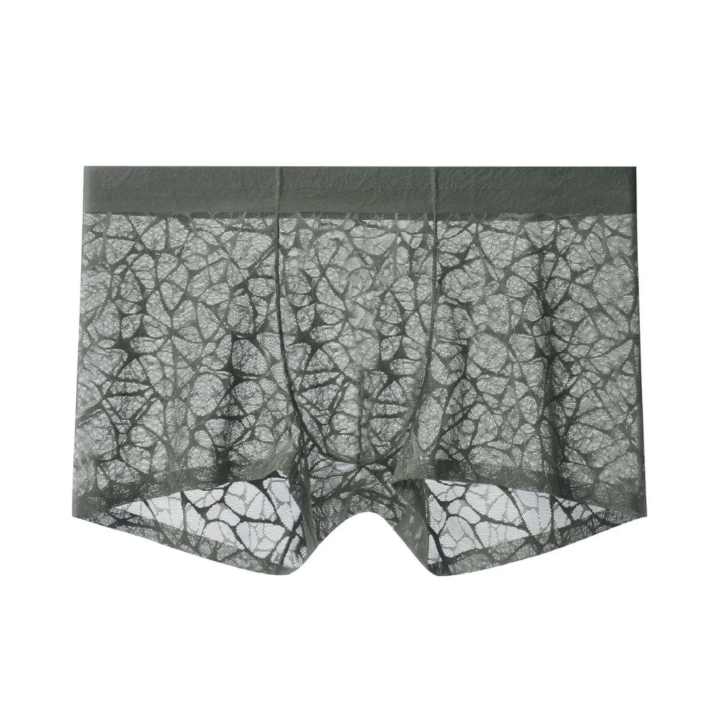 Men's Leopard Lace Ice Silk Boxer Briefs (4-Pack) ?✨