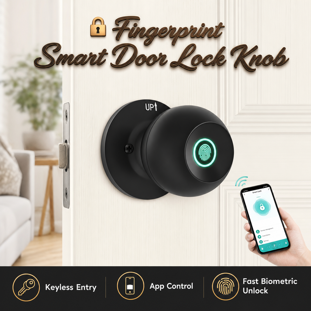 🔐 Fingerprint Smart Door Lock Knob