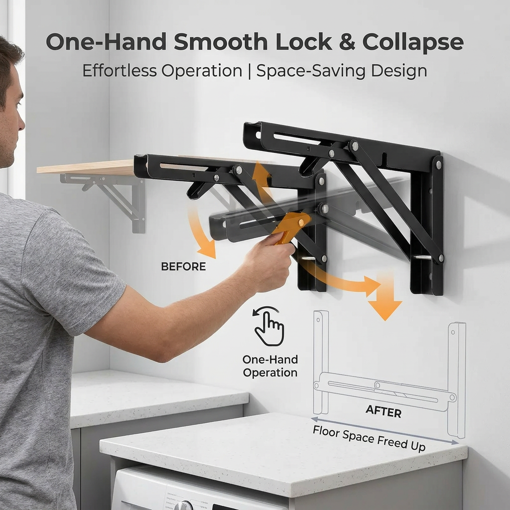 Heavy Duty Collapsible Folding Shelf Brackets