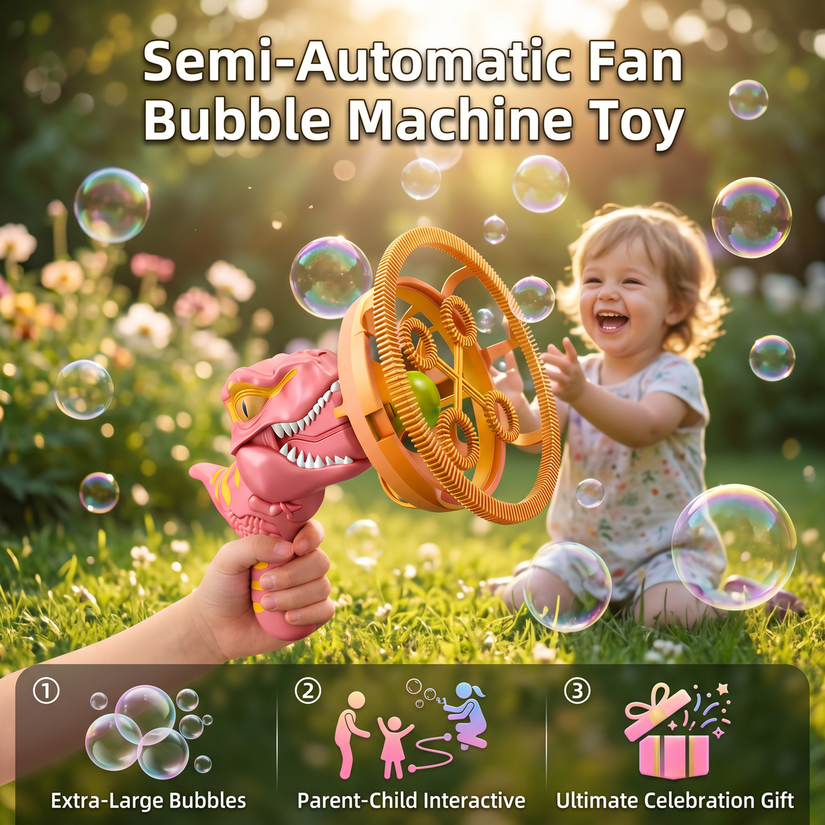 Semi-Automatic Fan Bubble Machine Toy