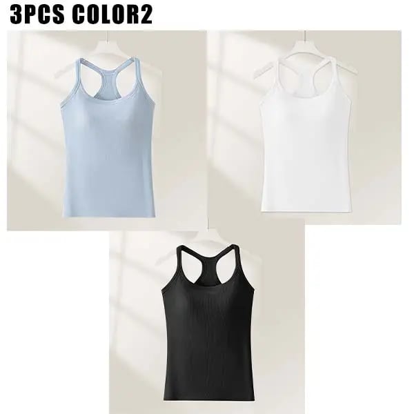 🔥Last Day 45% OFF-🧘‍♀️ Women's Ribbed Built-In Bra Tank Top