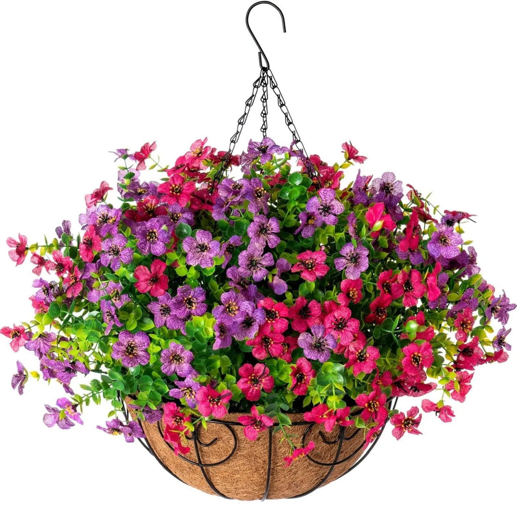 🔥Artificial Hanging Flower Basket🌸No Watering, No Wilting💧Everlasting Beauty for Your Home