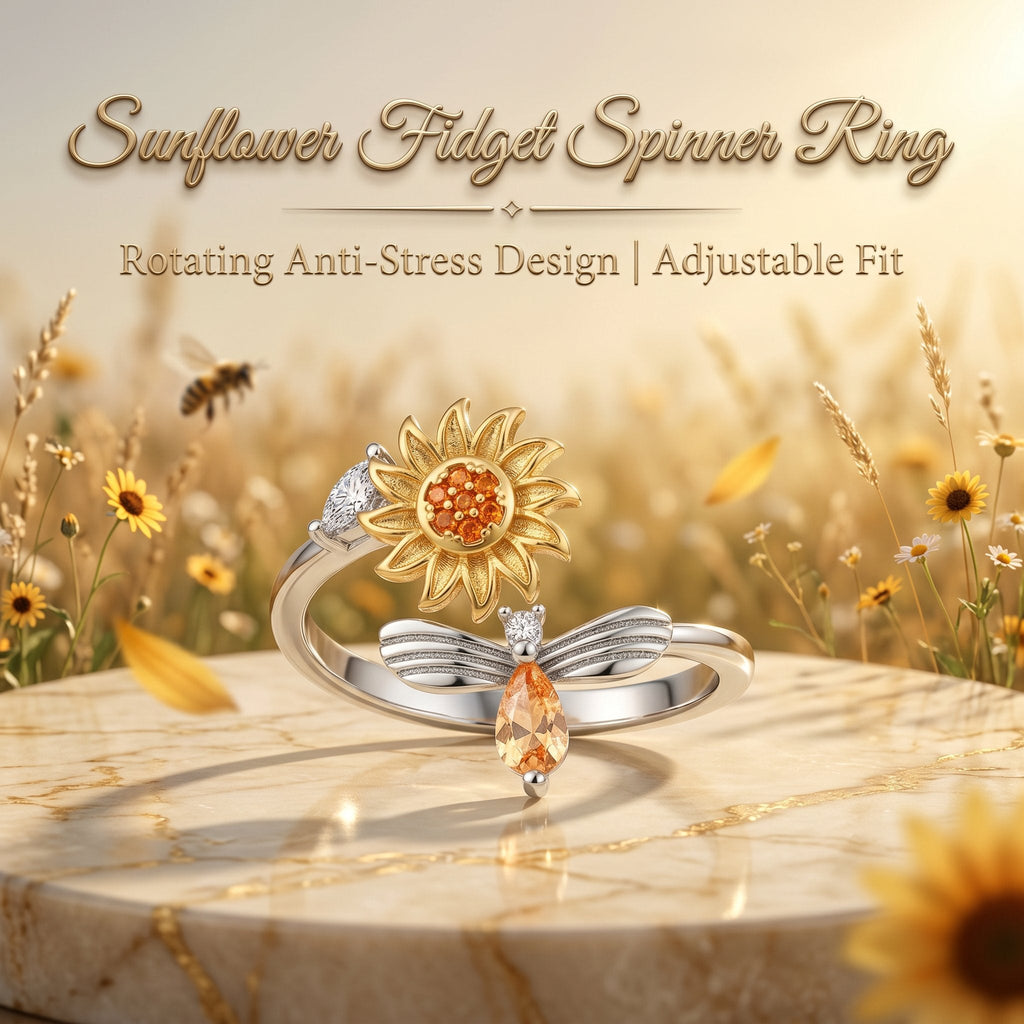 🔥Last Day 49% OFF -🌻 Sunflower Fidget Spinner Ring