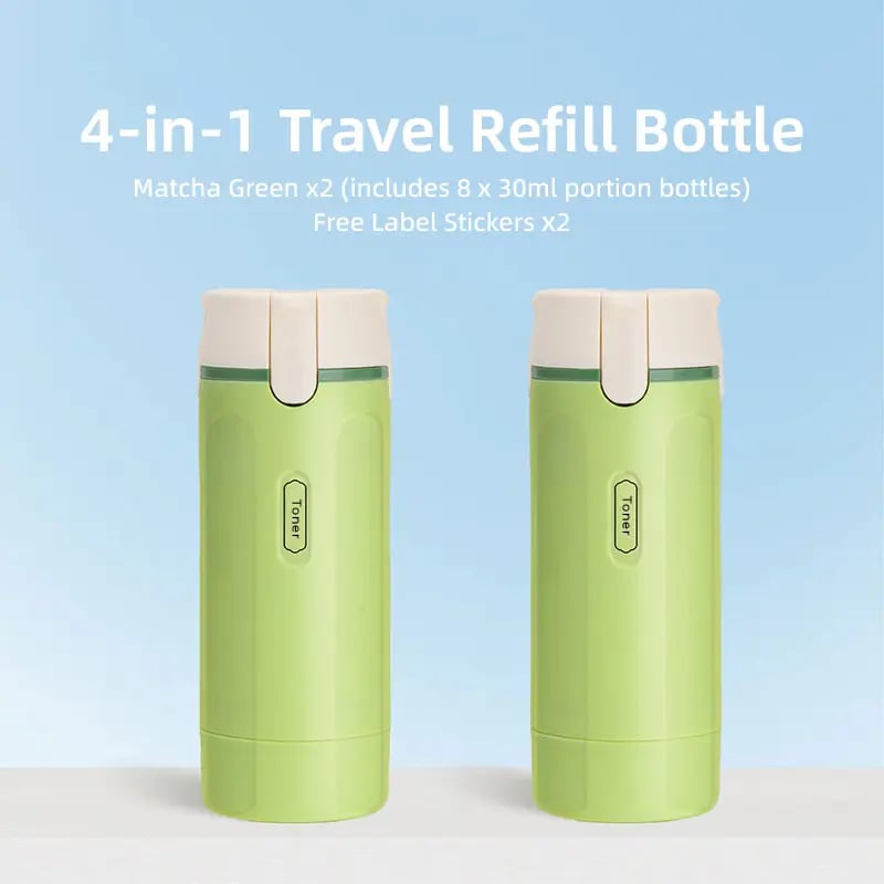 🧴✨ 4-in-1 Portable Travel Dispenser Bottle – Compact Cosmetic & Shampoo Storage