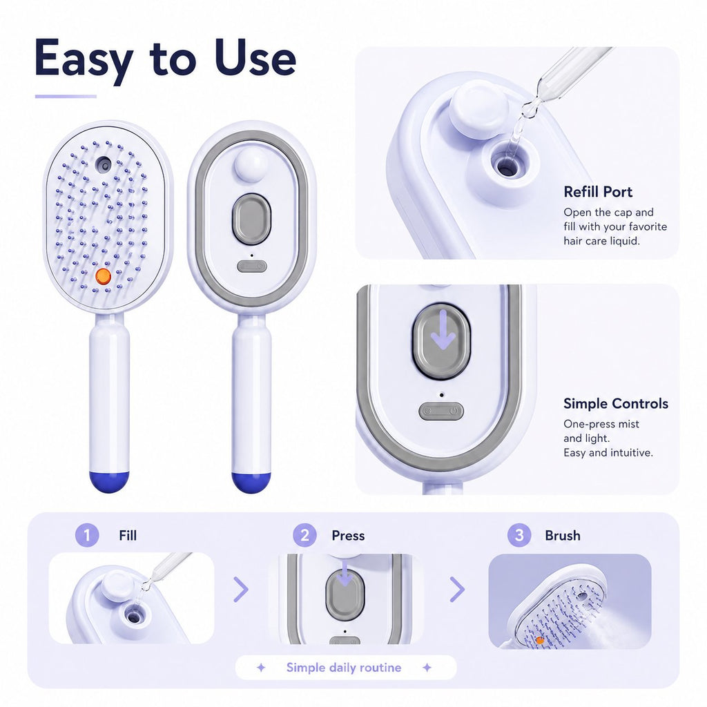 ✨ 3-in-1 Scalp Spa 💆 Red Light & Misting Care