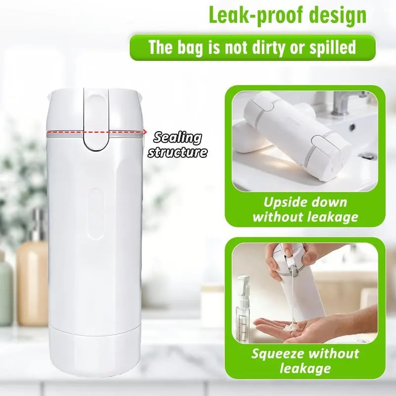 🧴✨ 4-in-1 Portable Travel Dispenser Bottle – Compact Cosmetic & Shampoo Storage