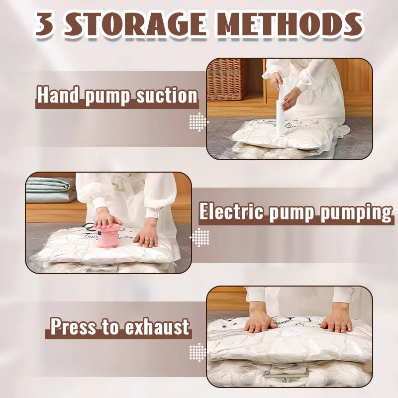 ⏳Hanging Vacuum Storage Bags for Closets - Save 75% Space Instantly