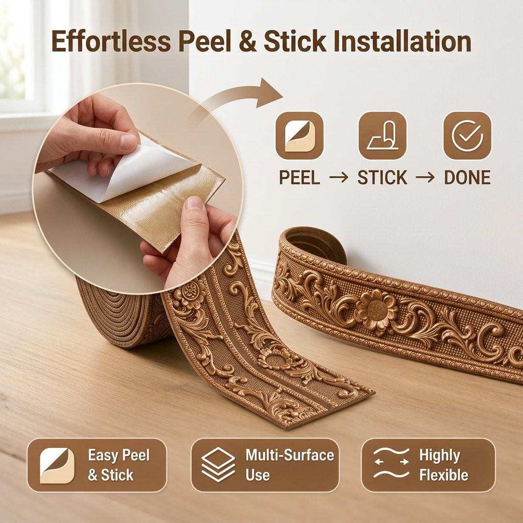 ✨Self-Adhesive Flexible Skirting & Wall Molding Trim
