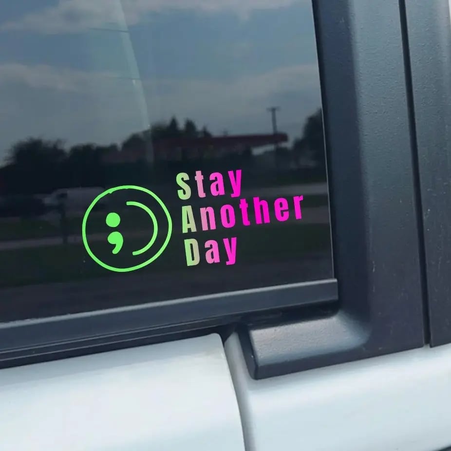 💥Buy 1 Get 1 Free -🎗️🚗 SAD Mental Health Awareness Car Decal