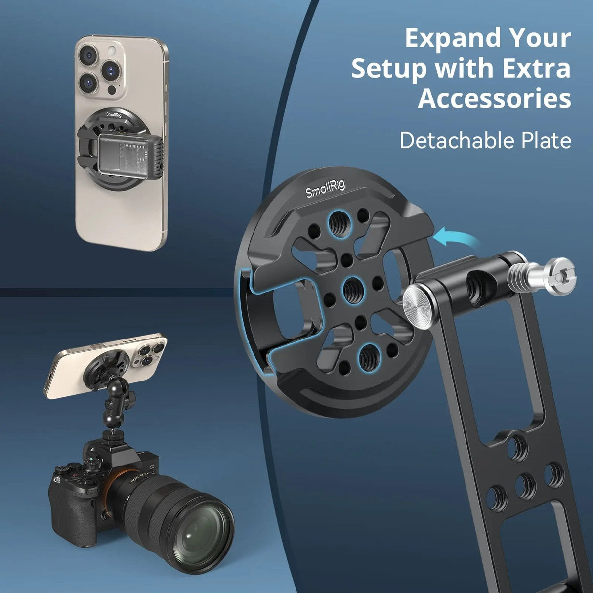 📸 Magnetic Metal Phone Mount with Cold Shoe