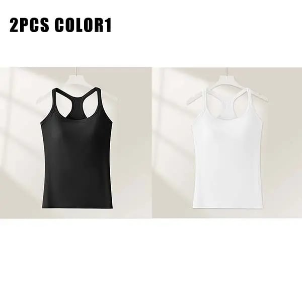 🔥Last Day 45% OFF-🧘‍♀️ Women's Ribbed Built-In Bra Tank Top