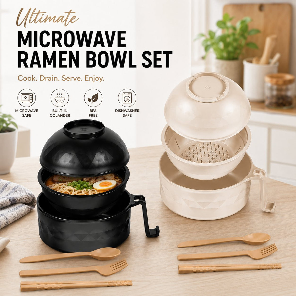 🍜 Ultimate Microwave Ramen Bowl Set