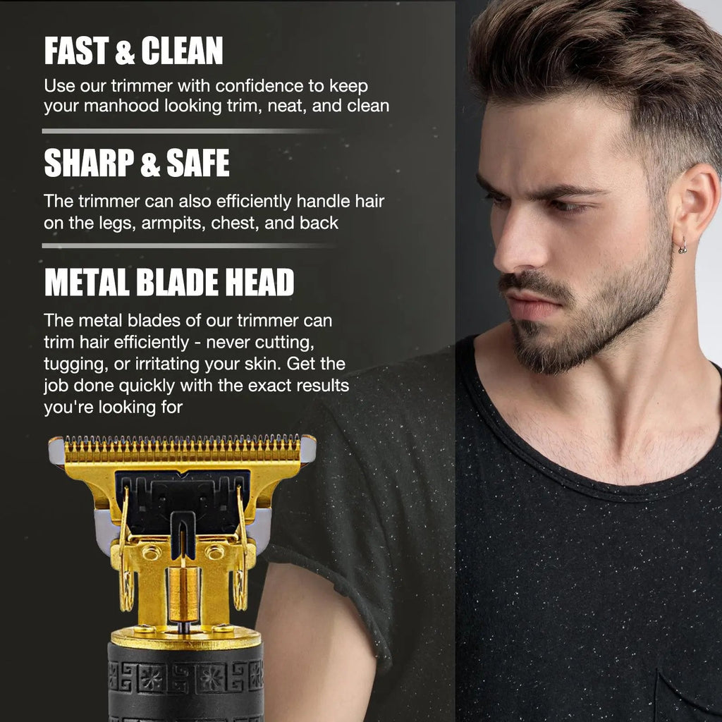 💈 Professional Cordless Zero-Gap T-Blade Trimmer
