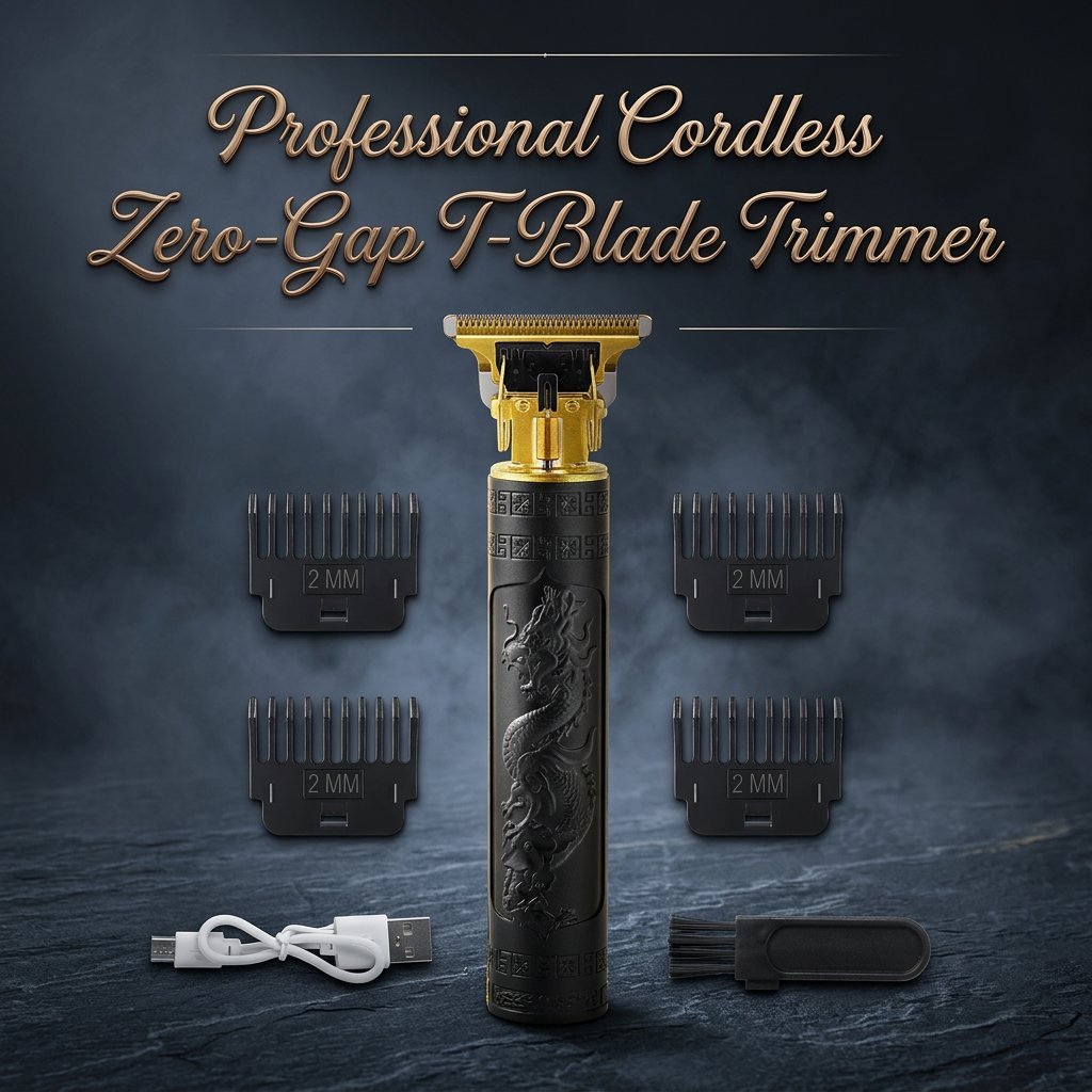 💈 Professional Cordless Zero-Gap T-Blade Trimmer