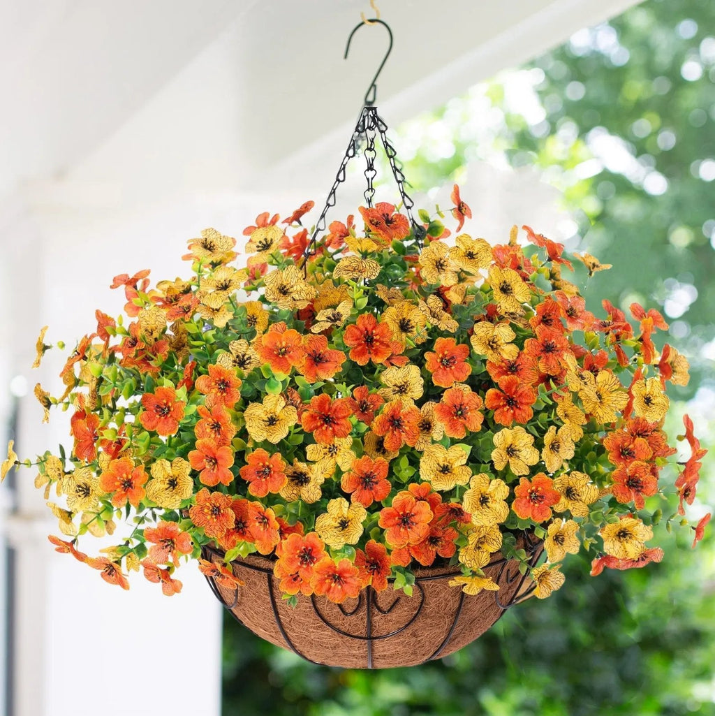 🔥Artificial Hanging Flower Basket🌸No Watering, No Wilting💧Everlasting Beauty for Your Home