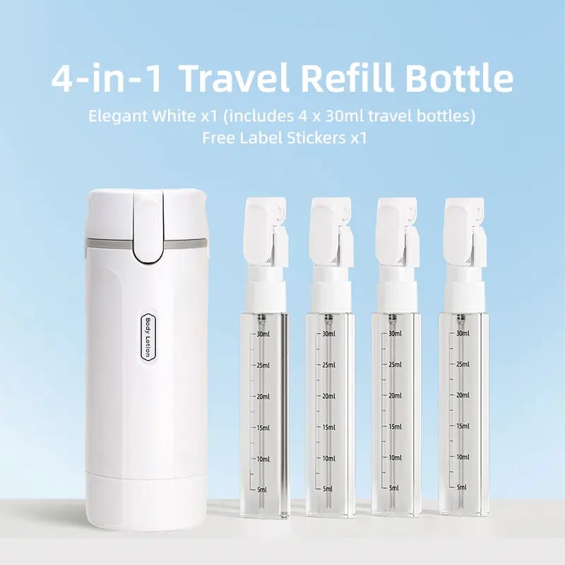 🧴✨ 4-in-1 Portable Travel Dispenser Bottle – Compact Cosmetic & Shampoo Storage