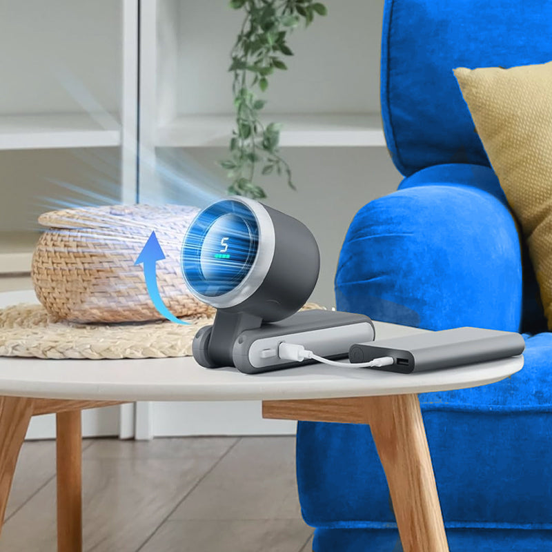 🌀 5-Speed Foldable Fan – Compact, Strong Wind, Rechargeable, On-the-Go Cooling 💨🔘