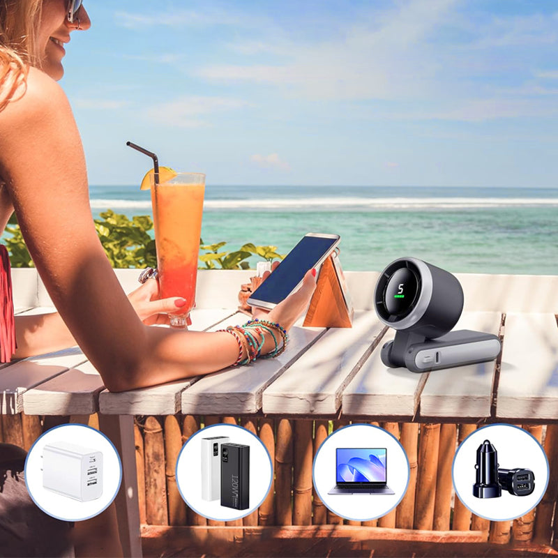 🌀 5-Speed Foldable Fan – Compact, Strong Wind, Rechargeable, On-the-Go Cooling 💨🔘