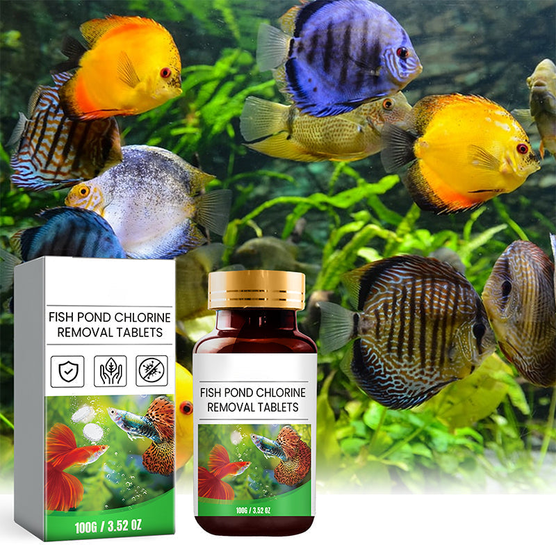 🐟💧Instant Chlorine Removal Tablets | Premium Fish Pond & Aquarium Purifier