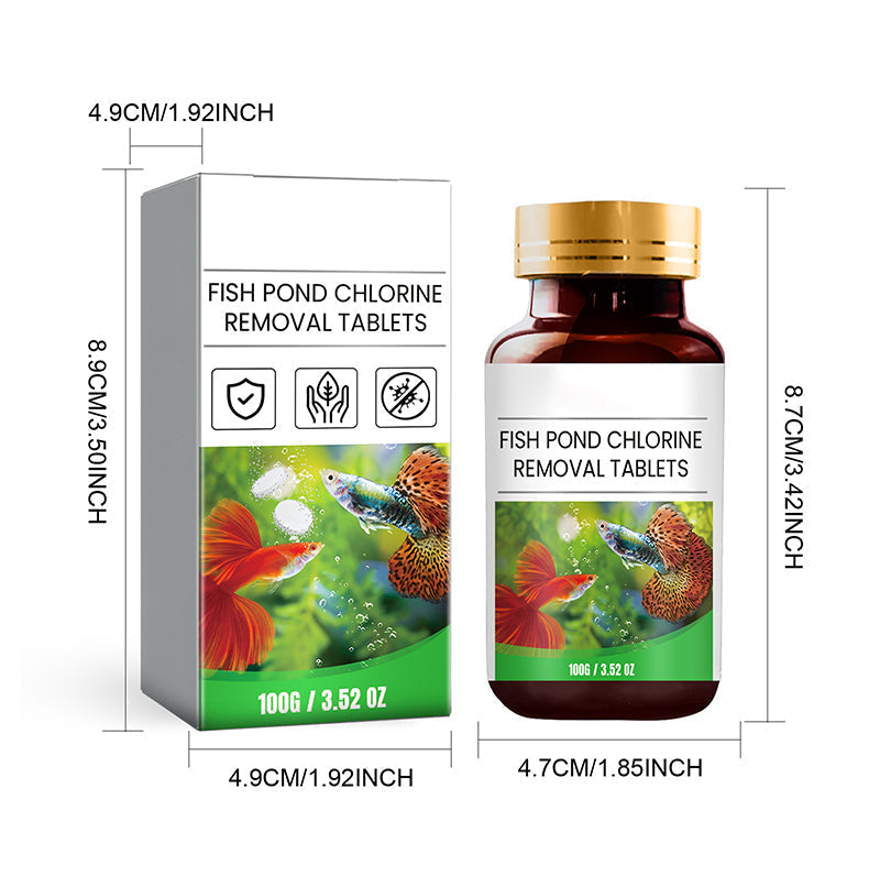 🐟💧Instant Chlorine Removal Tablets | Premium Fish Pond & Aquarium Purifier
